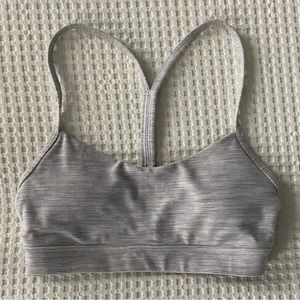 Lululemon light grey heathered flow Y sports bra